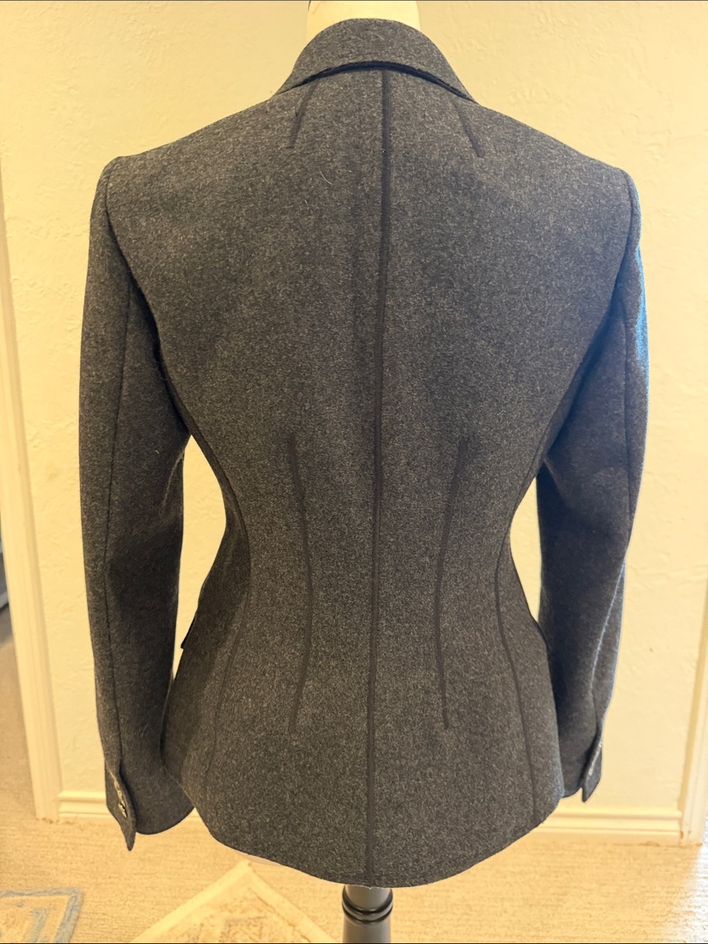 Vintage Dolce & Gabbana Wool Gray Tailored Blazer Italian 42 US 6 - Picture 3 of 9
